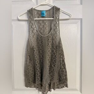 Women’s h.i.p Brand Elegant Lace Tank Top - Gray Size S

#0066